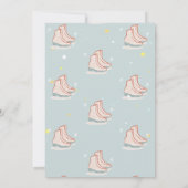 Invitation Ice skates Snowflakes Mint Green Birthday (Dos)