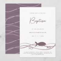 Ichthys Vagues Rouge Violet - Baptême Moderne