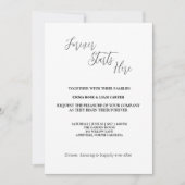 Invitation Ici commence l'éternité, mariage simple script (Devant)
