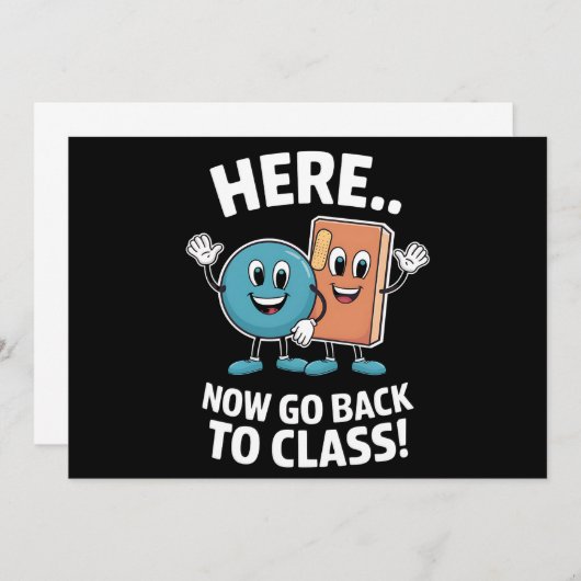 Invitation Ici Maintenant Retournez En Classe Infirmière Scol (Devant / Derrière)