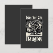Invitation Ici pour le diable de Noël méchant et effrayant Kr (Devant / Derrière)