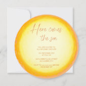 Invitation Ici vient le baby shower garçon fils (Devant)