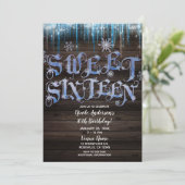 Invitation Icicles congelés Wonderland hiver Sweet 16 Seize (Debout devant)