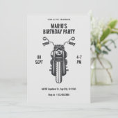 Invitation icône de moto vintage (Debout devant)