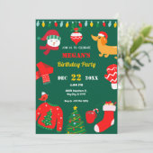 Invitation Icône d'hiver de Noël vert  (Debout devant)