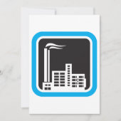 Invitation Icône d'usine industrielle avec cheminées (Devant)