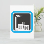 Invitation Icône d'usine industrielle avec cheminées (Debout devant)