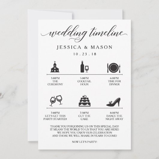 Invitation Icône Itinéraire de mariage et Accueil de mariage (Devant)