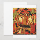 Invitation Icône orthodoxe de la Dormition de la Mère de Dieu (Devant / Derrière)