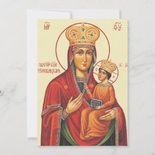 Invitation Icône orthodoxe Theotokos Vierge Marie et Enfant