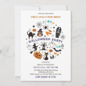 Invitation Icônes de squelette pour soirée Halloween effrayan (Devant)