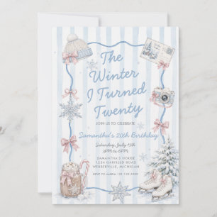 Invitation Icy Blue Le Hiver De Mes Vingt Ans Anniversaire