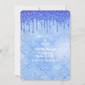 Invitation Icy Blue Parties scintillant Drip Mermaid Sweet 16 (Dos)