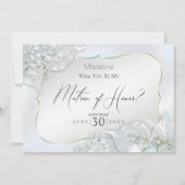 Invitation Icy Blue Shimmer Serez-vous mon chef d'honneur (Devant)