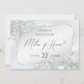 Invitation Icy Blue Shimmer Serez-vous mon chef d'honneur (Devant)