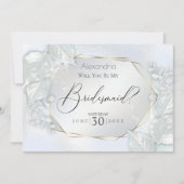 Invitation Icy Blue Shimmery Serez-Vous Ma Femme D'Accueil (Devant)