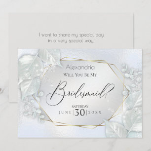 Invitation Icy Blue Shimmery Serez-Vous Ma Femme D'Accueil