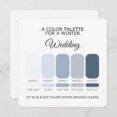 Invitation Icy Blue Soft Silver Winter Wedding Palette Card (Devant / Derrière)