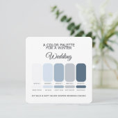 Invitation Icy Blue Soft Silver Winter Wedding Palette Card (Debout devant)