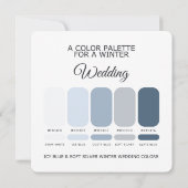 Invitation Icy Blue Soft Silver Winter Wedding Palette Card (Dos)
