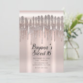 Invitation Icy Rose Rose Or Diamond Parties scintillant Drip (Debout devant)
