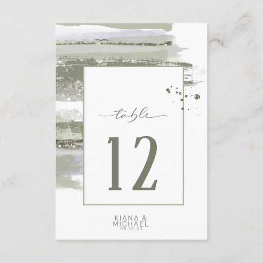 Invitation ID de table Mariage Abstrait Paint Strokes886 (Dos)