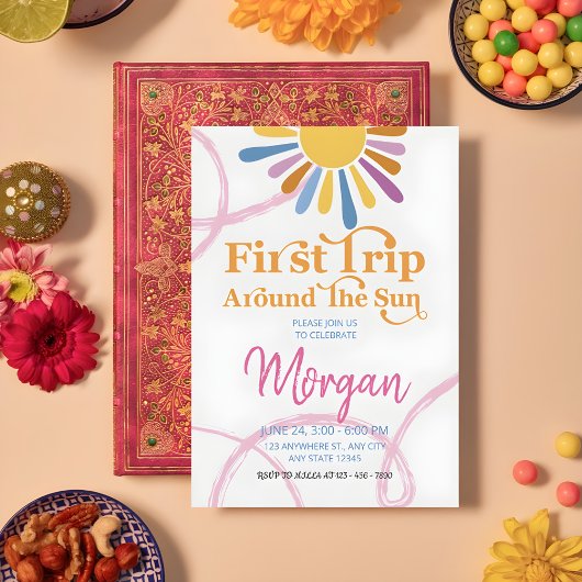 Invitation Idéal Pour Une Première Fille Autour Du Soleil Ann