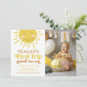 Invitation Idéal Premier Voyage Autour Du Soleil Premier Anni (Debout devant)