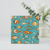 Invitation Idées cadeaux de motif de poisson (Debout devant)