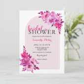 Invitation Idées de Baby Shower Rose Fuschia (Debout devant)