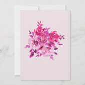 Invitation Idées de Baby Shower Rose Fuschia (Dos)