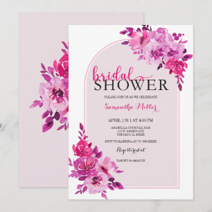Invitation Idées de Baby Shower Rose Fuschia