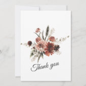 Invitation Idées de mariage orange brûlé et vert (Dos)