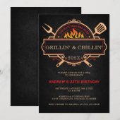 Invitation Idées de modèles de fête d'anniversaire BBQ person (Devant / Derrière)