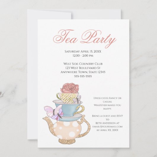 Invitation Idées de Tea Party (Devant)