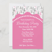 Invitation Idées roses et grises de Whimiscal de croquis de (Devant)