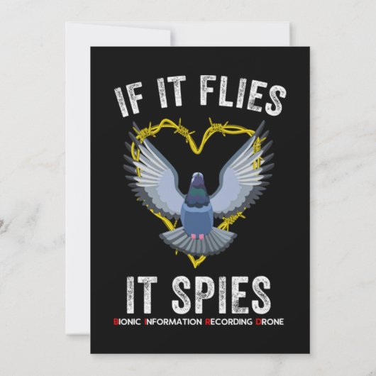 Invitation If It Flies It Spies Birds Are Not Real Funny Dron (Dos)