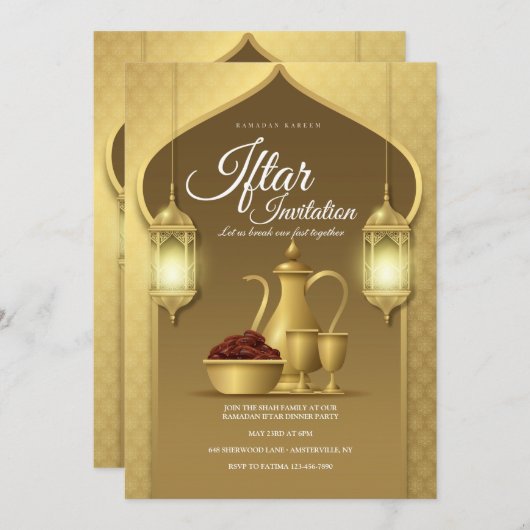 Invitation Iftar (Devant / Derrière)