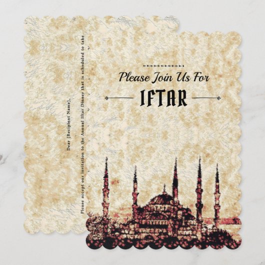 Invitation iftar (Devant / Derrière)