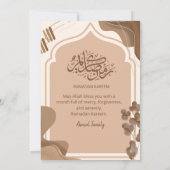 Invitation Iftar de l'arche islamique moderne boho terre (Dos)