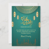 Invitation Iftar Élégant Émeraude et Mandala Doré (Dos)
