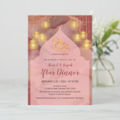 Invitation Iftar Élégant Rose et Marron doré (Debout devant)