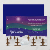 Invitation Igloo Aurores Boréales (Devant / Derrière)