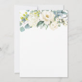 Invitation Iivoire blanc Floral Eucalyptus Mariage vert (Dos)