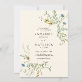 Invitation Iivoire Delicate Fleur sauvage moderne Boho Mariag (Devant)