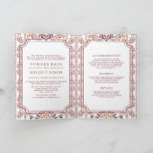 Invitation Ikat blanc rose tout en un Mariage sikh (Intérieur)