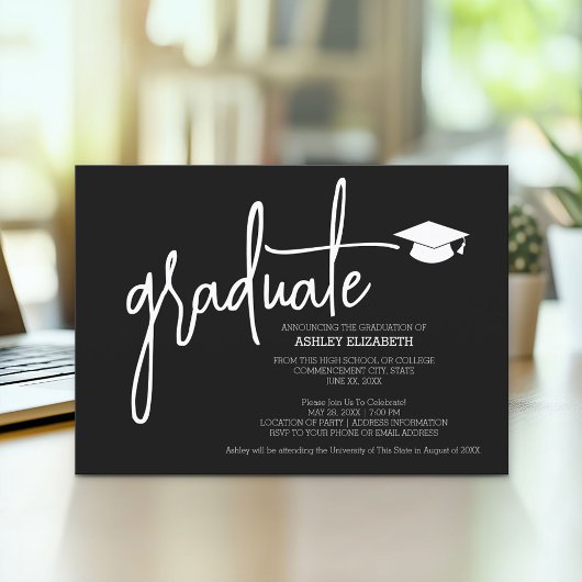 Invitation Ikat Modern Graduation Party