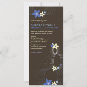 Invitation Ikebana Blue Frangipani Mariage tropical Invitatio