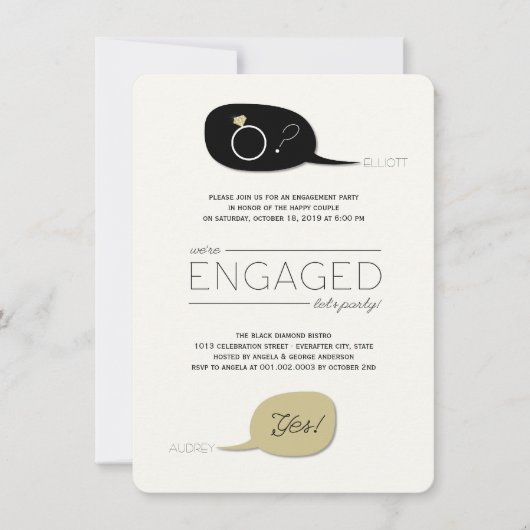 Invitation Il A Demandé Et Elle A Dit Oui ! Groupe d'engageme (Devant)