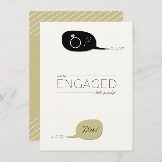 Invitation Il a demandé et elle a dit oui ! Partie de (Devant / Derrière)